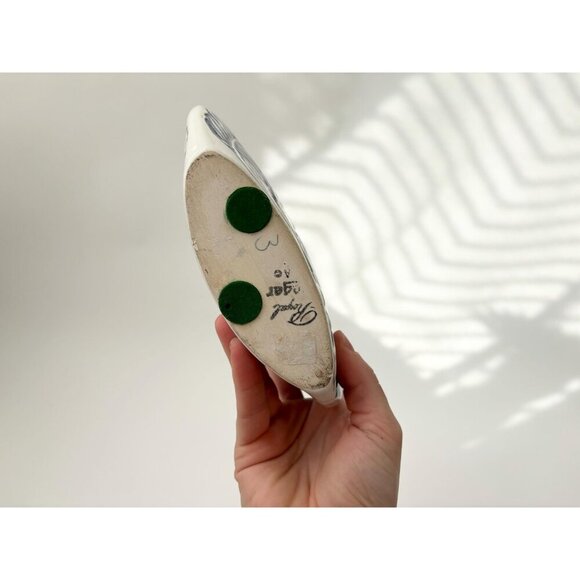 RARE Royal Haeger Blue & White Marquise Shaped Vintage Midcentury Modern Vase - Picture 8 of 10